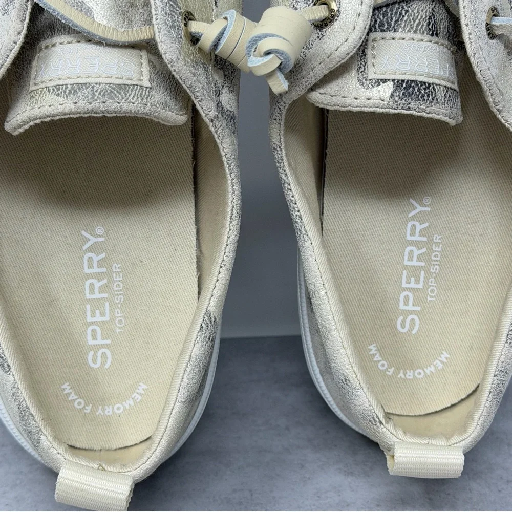 Sperry Women's Camouflage Metallic Leather Slip On Boat Shoes Top Sider Size 10 - Picture 10 of 11